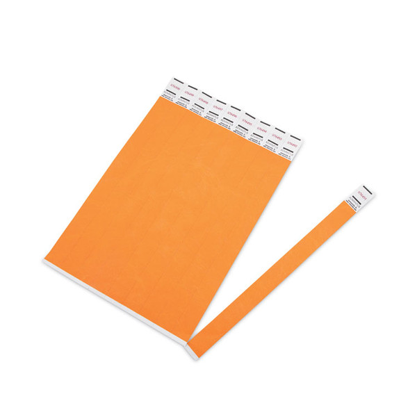 Crowd Management Wristbands, Sequentially Numbered, 9.75" x 0.75", Neon Orange, 500/Pack [SKU: AVT91120]