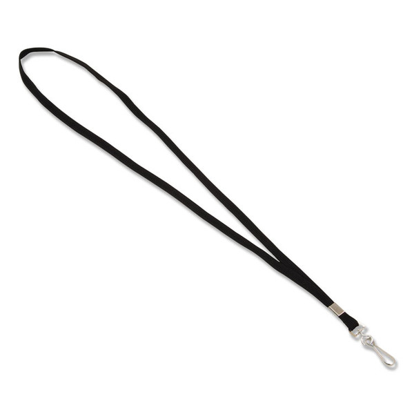 Deluxe Lanyard, Metal J-Hook Fastener, 36" Long, Black [SKU: AVT97126]