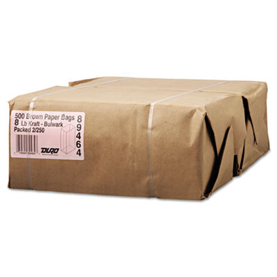 Grocery Paper Bags, 57 lb Capacity, #8, 6.13" x 4.17" x 12.44", Kraft, 500 Bags [SKU: BAGGX8500]