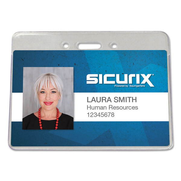 Sicurix Proximity Badge Holder, Horizontal, 4w x 3h, Clear, 50/Pack [SKU: BAU47810]