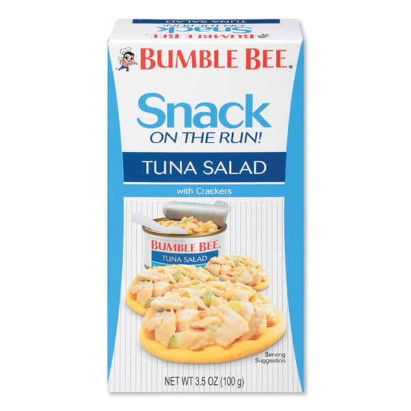 Snack on the Run Tuna Salad with Crackers, 3.5 oz Pack, 12/Carton [SKU: BBYAHF70777]