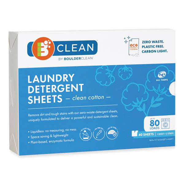 Laundry Detergent Sheets, Clean Cotton, 40/Pack [SKU: BCL607490EA]