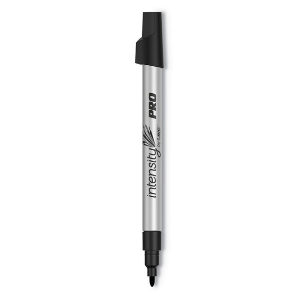 Intensity Metal Pro Permanent Marker, Fine Pro Bullet Tip, Black, Dozen [SKU: BICPMIPK11BK]