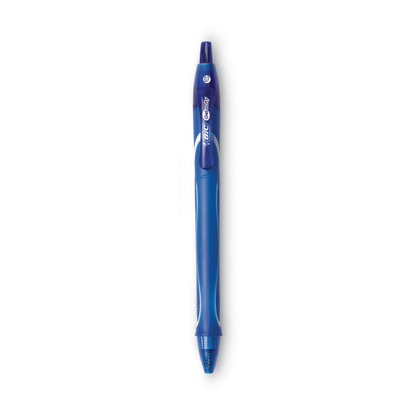 Gel-ocity Quick Dry Gel Pen, Retractable, Medium 0.7 mm, Blue Ink, Blue Barrel, Dozen [SKU: BICRGLCG11BE]