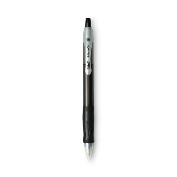 Velocity Easy Glide Ballpoint Pen, Retractable, Medium 1 mm, Black Ink, Translucent Black Barrel, Dozen [SKU: BICVLG11BK]