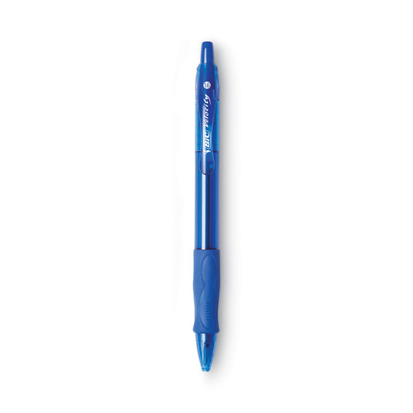 GLIDE Bold Ballpoint Pen, Retractable, Bold 1.6 mm, Blue Ink, Translucent Blue Barrel, Dozen [SKU: BICVLGB11BE]