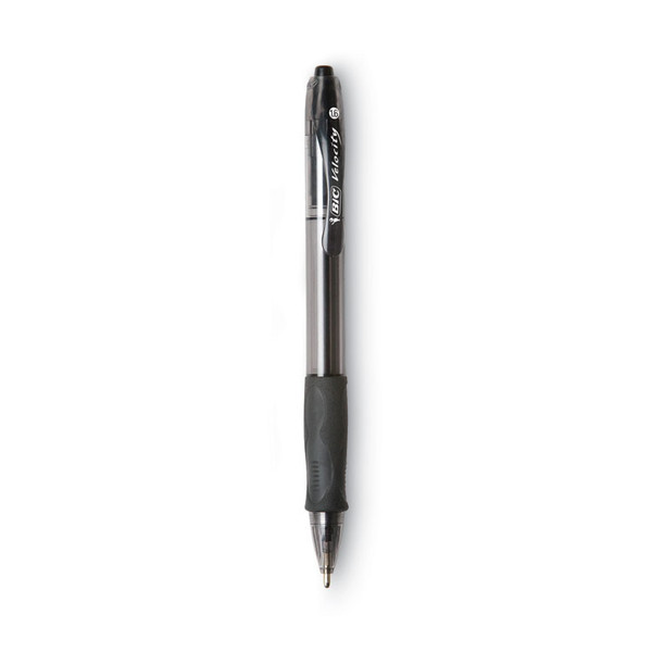 GLIDE Bold Ballpoint Pen, Retractable, Bold 1.6 mm, Black Ink, Smoke Barrel, Dozen [SKU: BICVLGB11BK]