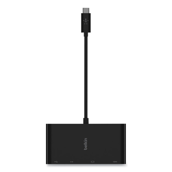 USB-C Multimedia Adapter, HDMI/Ethernet/USB-A/USB-C/VGA, 4.33", Black [SKU: BLKAVC005BKBL]