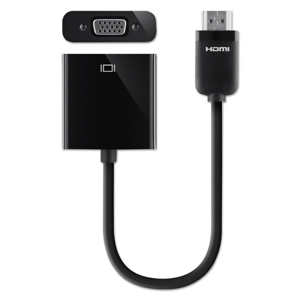 HDMI to VGA + 3.5mm Audio Adapter, 5", Black [SKU: BLKF2CD058]