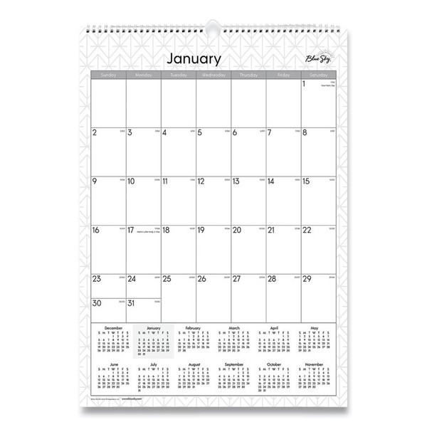 Enterprise Wall Calendar, Enterprise Geometric Artwork, 12 x 17, White/Gray Sheets, 12-Month (Jan to Dec): 2023 [SKU: BLS117373]