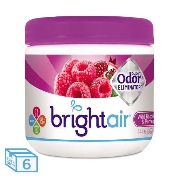 Super Odor Eliminator, Wild Raspberry and Pomegranate, 14 oz Jar, 6/Carton [SKU: BRI900286CT]