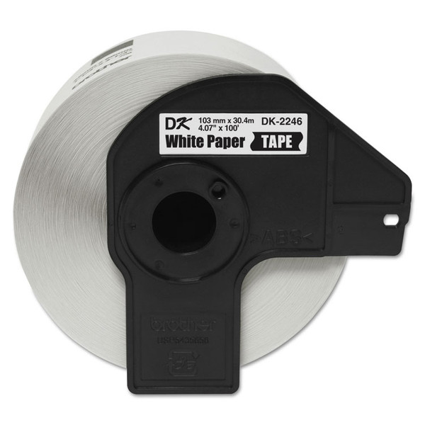 DK2246 Label Tape, 4.07" x 100 ft, Black on White [SKU: BRTDK2246]