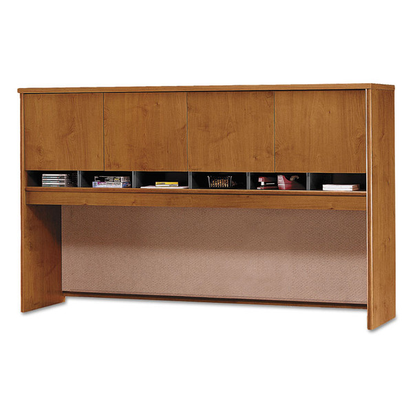 Series C Collection 4 Door 72W Hutch, Box 2 of 2, 71.13w x 15.38d x 43.13h, Natural Cherry/Graphite Gray [SKU: BSHWC72477A2]