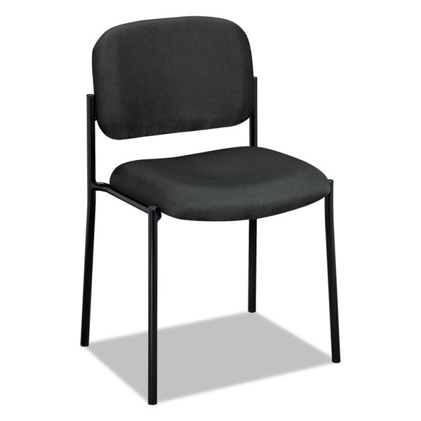 VL606 Stacking Guest Chair without Arms, Fabric Upholstery, 21.25" x 21" x 32.75", Charcoal Seat, Charcoal Back, Black Base [SKU: BSXVL606VA19]