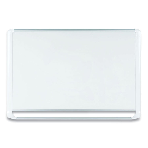 Lacquered steel magnetic dry erase board, 48 x 96, Silver/White [SKU: BVCMVI210205]