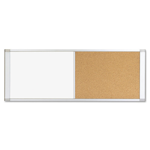 Combo Cubicle Workstation Dry Erase/Cork Board, 48x18, Silver Frame [SKU: BVCXA42003700]