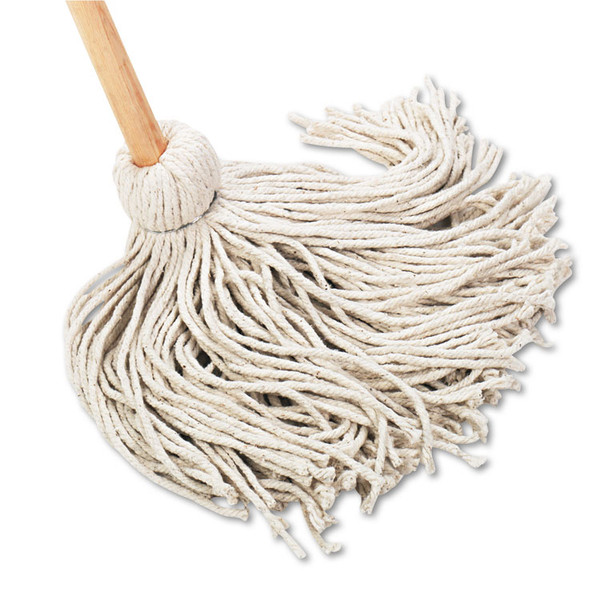 Handle/Deck Mops, 20 oz White Cotton Head, 54" Oak Wood Handle [SKU: BWK120C]