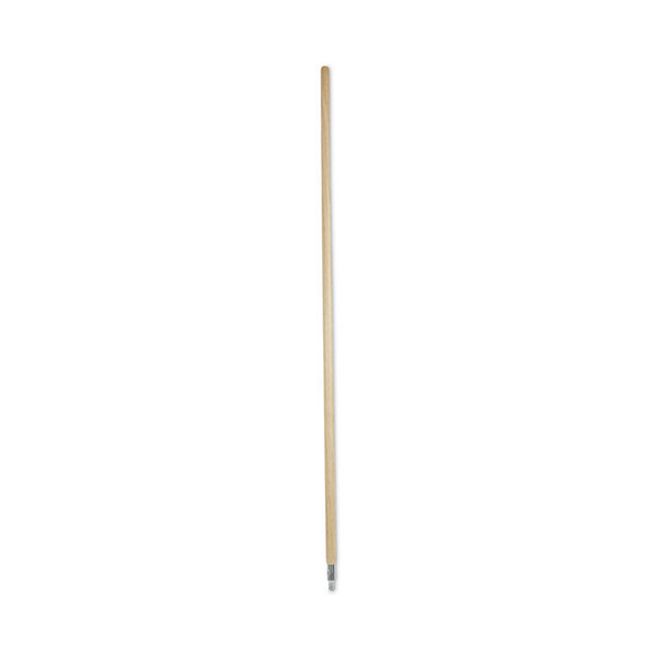 Metal Tip Threaded Hardwood Broom Handle, 1.13" dia x 60", Natural [SKU: BWK138]