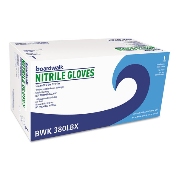 Disposable General-Purpose Nitrile Gloves, Large, Blue, 4 mil, 1,000/Carton [SKU: BWK380LCTA]