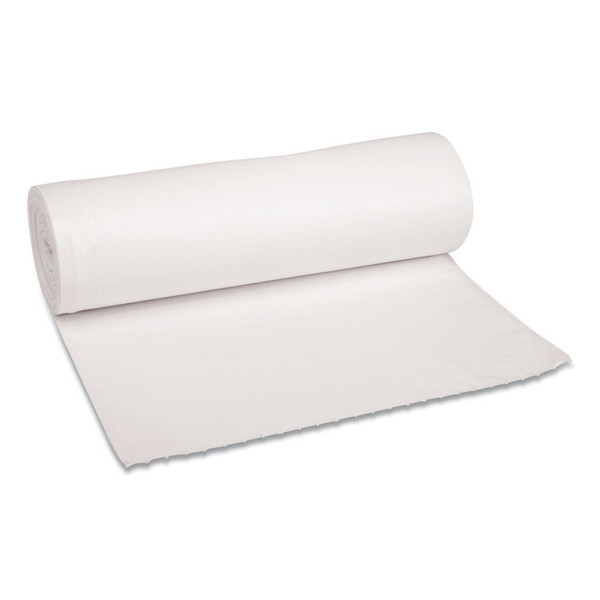 Low-Density Waste Can Liners, 60 gal, 0.6 mil, 38" x 58", White, 25 Bags/Roll, 4 Rolls/Carton [SKU: BWK3858EXH]
