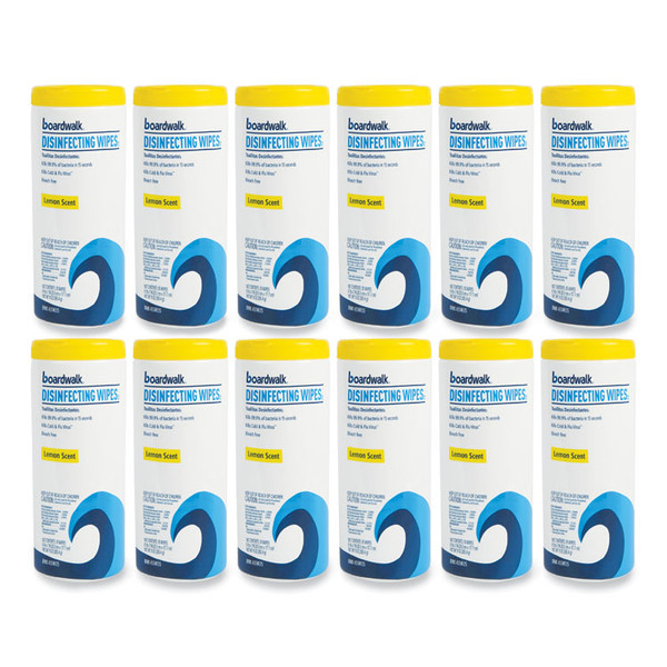 Disinfecting Wipes, 7 x 8, Lemon Scent, 35/Canister, 12 Canisters/Carton [SKU: BWK455W35]