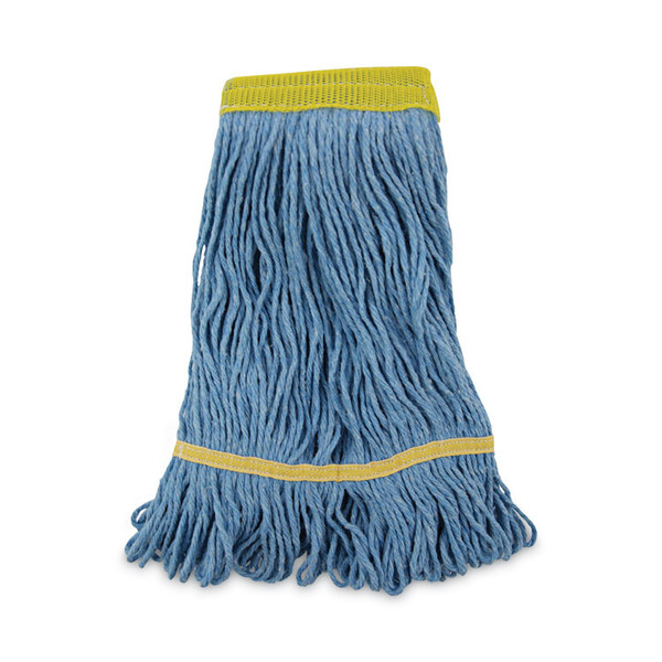 Super Loop Wet Mop Head, Cotton/Synthetic Fiber, 5" Headband, Small Size, Blue, 12/Carton [SKU: BWK501BL]