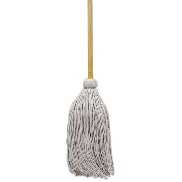 Cotton Deck Mop, 20 oz White Cotton Head, 50" Wood Handle, 12/Carton [SKU: BWKCD50020S]