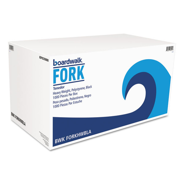 Heavyweight Polystyrene Cutlery, Fork, Black, 1000/Carton [SKU: BWKFORKHWBLA]