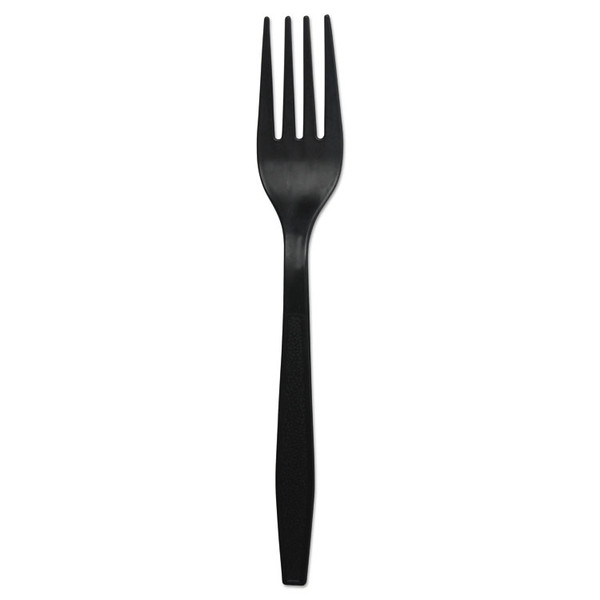 Heavyweight Polypropylene Cutlery, Fork, Black, 1000/Carton [SKU: BWKFORKHWPPBLA]