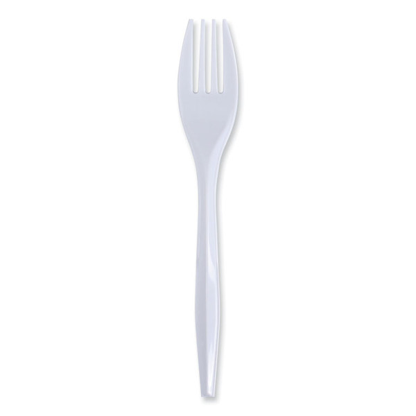 Mediumweight Wrapped Polypropylene Cutlery, Fork, White, 1000/Carton [SKU: BWKFORKIW]