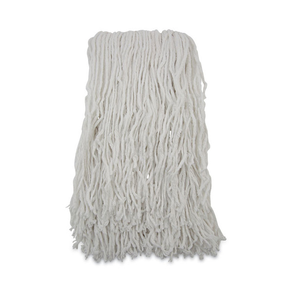 Banded Rayon Cut-End Mop Heads, #24, White, 1.25" Headband, 12/Carton [SKU: BWKRM03024S]