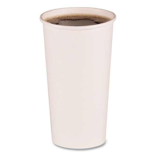 Paper Hot Cups, 20 oz, White, 12 Cups/Sleeve, 50 Sleeves/Carton [SKU: BWKWHT20HCUP]