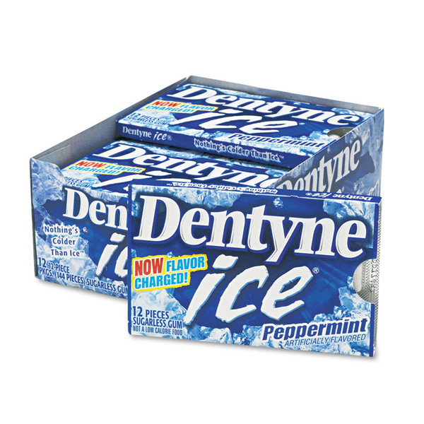 Sugarless Gum, Peppermint Flavor,16 Pieces/Pack, 9 Packs/Box [SKU: CDB3125400]
