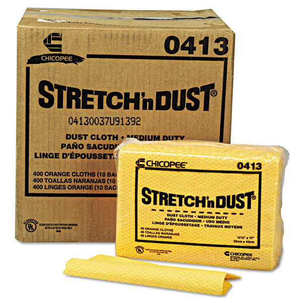 Stretch 'n Dust Cloths, 12.6 x 17, Yellow, 40/Pack, 10 Packs/Carton [SKU: CHI0413]