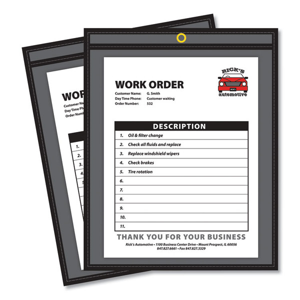 Shop Ticket Holders, Stitched, One Side Clear, 75 Sheets, 9 x 12, 25/Box [SKU: CLI45912]