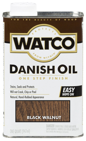WATCO 65341 Danish Oil, Black/Walnut, Liquid, 1 qt, Can [SKU: ORG1788678]