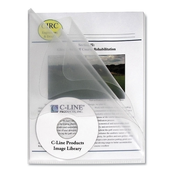 Multi-Section Project Folders w/ Clear Dividers, 3-Sections, 1/3-Cut Tab, Letter Size, Clear, 25/Box [SKU: CLI62117]