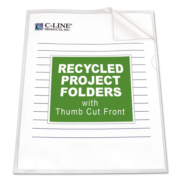 Poly Project Folders, Letter Size, Clear, 25/Box [SKU: CLI62127]