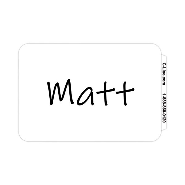 Self-Adhesive Name Badges, 3.5 x 2.25, White, 100/Box [SKU: CLI92277]