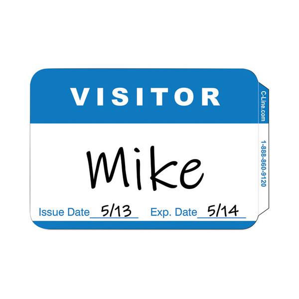 Self-Adhesive Name Badges, Hello My Name Is, Blue, 3.5 x 2.25, 100/BX [SKU: CLICLI92245]