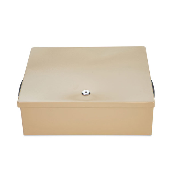 Jumbo Locking Cash Box, 1 Compartment, 14.38 x 11 x 4.13, Sand [SKU: CNK500134]