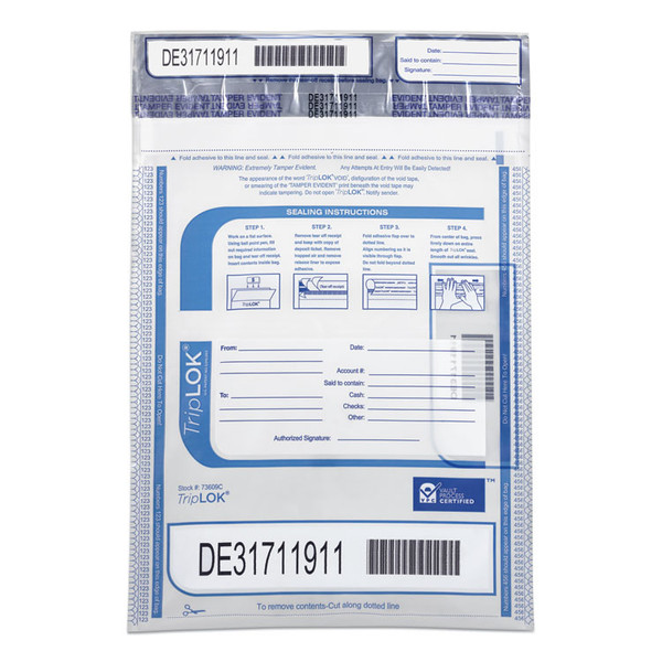 TripLOK Series A Tamper-Evident Bags, 9 x 12, Clear, 100/Pack [SKU: CNK585028]