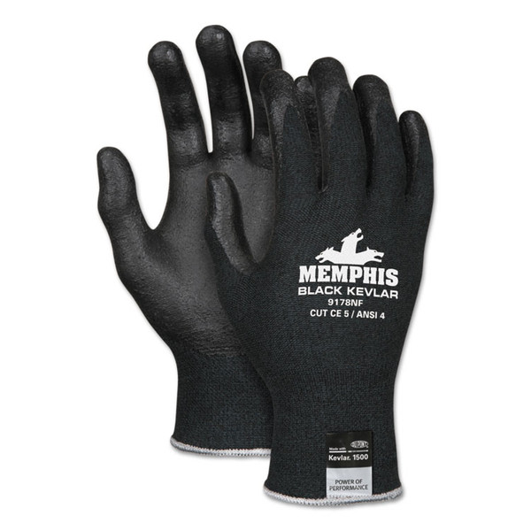 Kevlar Gloves 9178NF, Kevlar/Nitrile Foam, Black, X-Large [SKU: CRW9178NFXL]