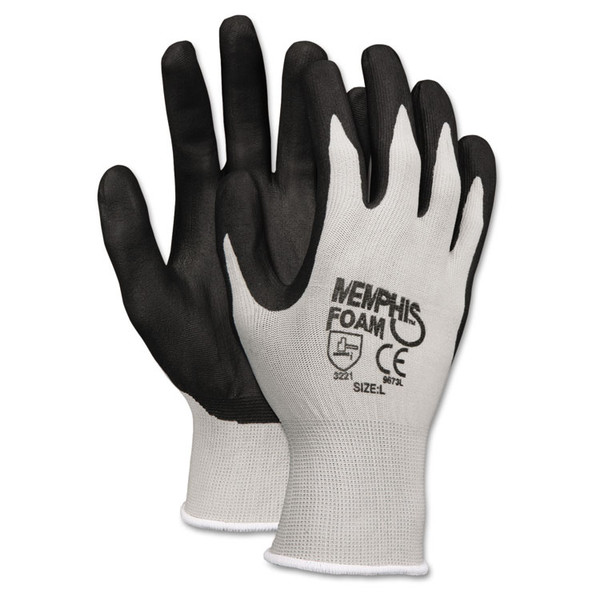 Economy Foam Nitrile Gloves, X-Large, Gray/Black, 12 Pairs [SKU: CRW9673XL]