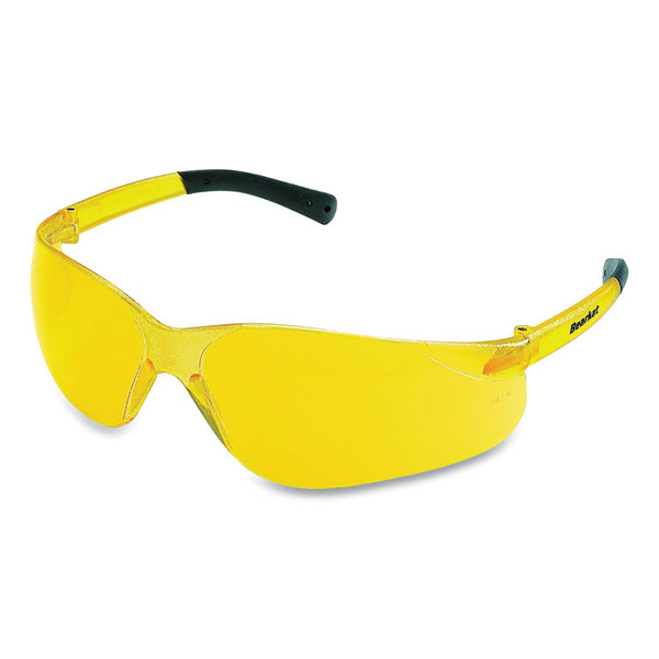 BearKat Safety Glasses, Wraparound, Scratch-Resistant, Amber Frame, Amber Lens [SKU: CRWBK114]