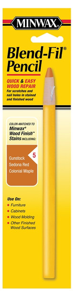 Minwax Blend-Fil 110056666 Wood Filler Pencil, Solid, Colonial Maple/Sedona Red, #5 [SKU: ORG8270225]