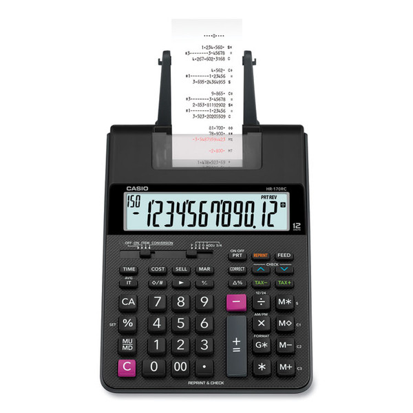 HR170R Printing Calculator, Black/Red Print, 2 Lines/Sec [SKU: CSOHR170RC]