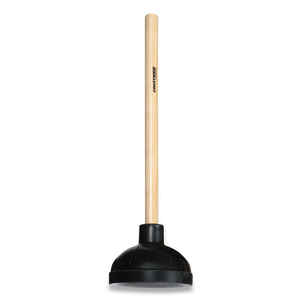Toilet Plunger, 20" Wood Handle, Black [SKU: CWZ24418465]