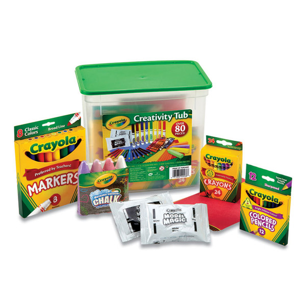 Creativity Tub, Crayons, Markers, Colored Pencils, Construction Paper, 80 Pieces [SKU: CYO045358]