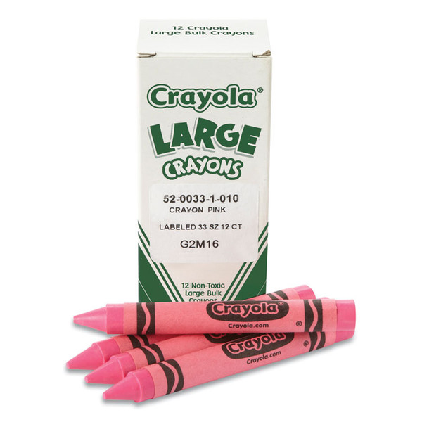 Large Crayons, Carnation Pink, 12/Box [SKU: CYO520033010]